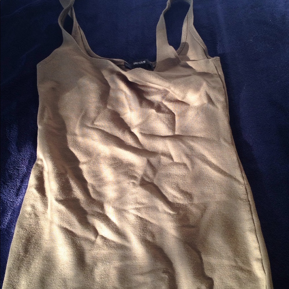 Olive green form fitting dress